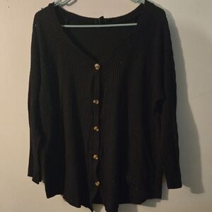 Torrid Black Cardigan Sweater V-Neck Long Sleeve